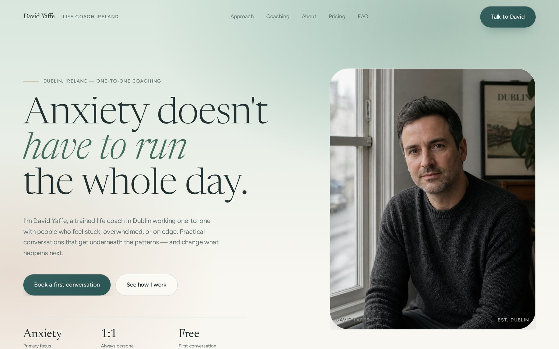 Life Coach Ireland website homepage — coaching, Dublin