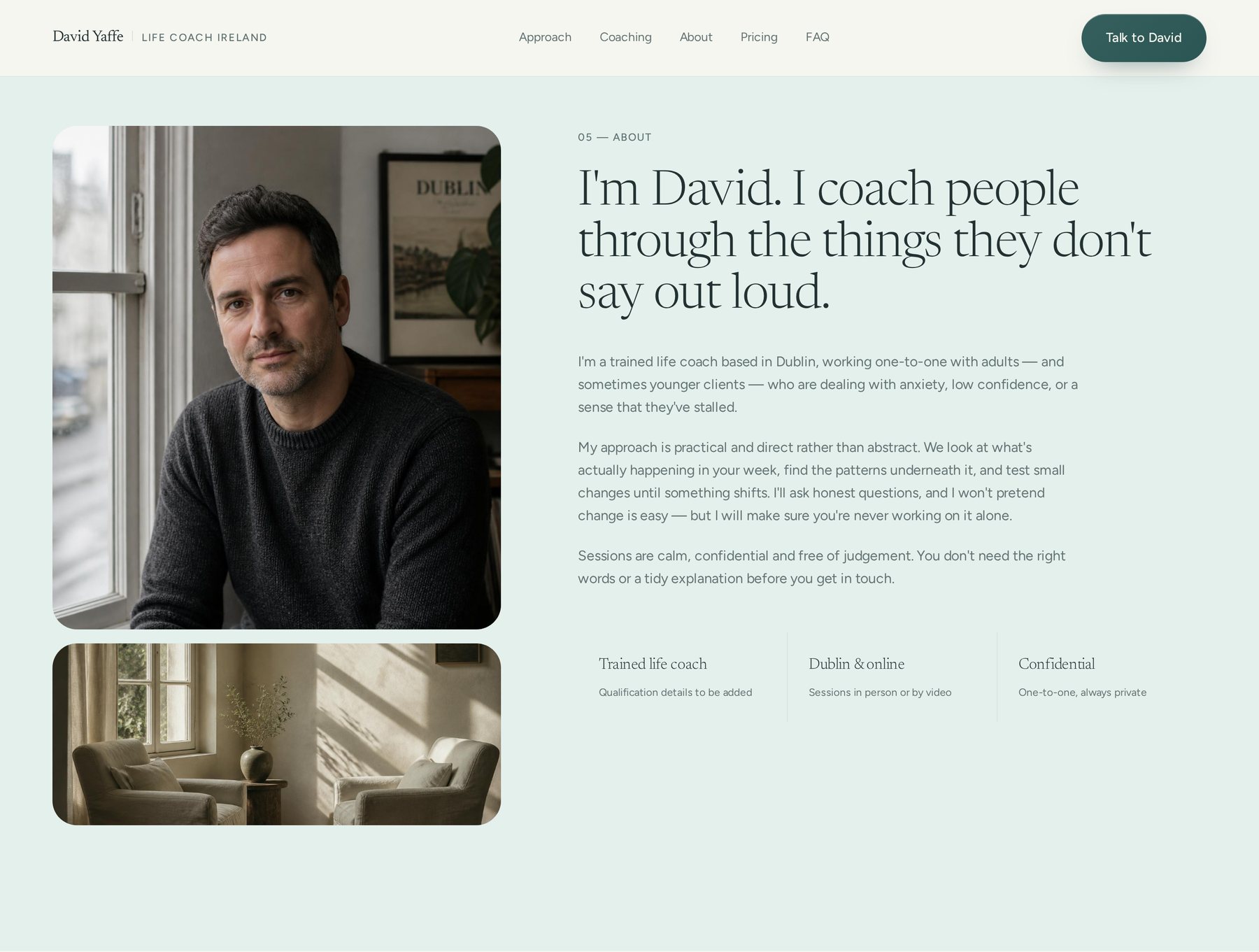 About David section of the Life Coach Ireland website