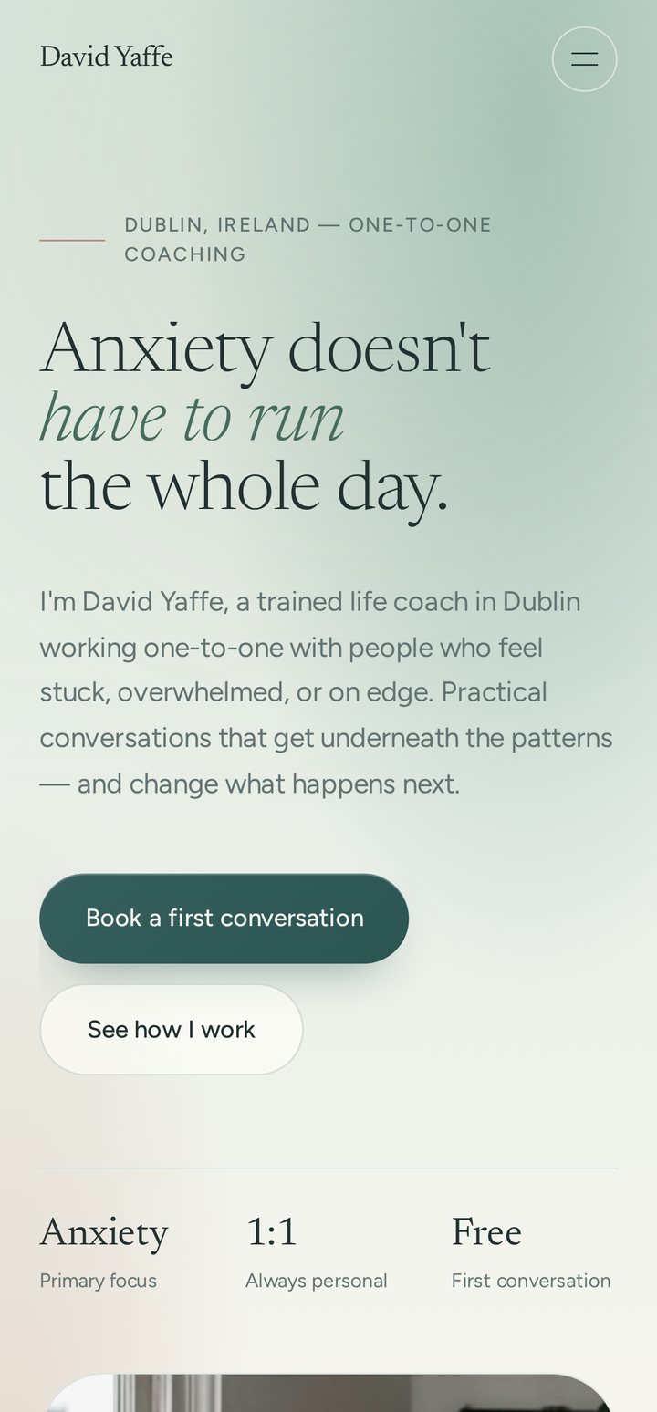 The redesigned Life Coach Ireland website on mobile