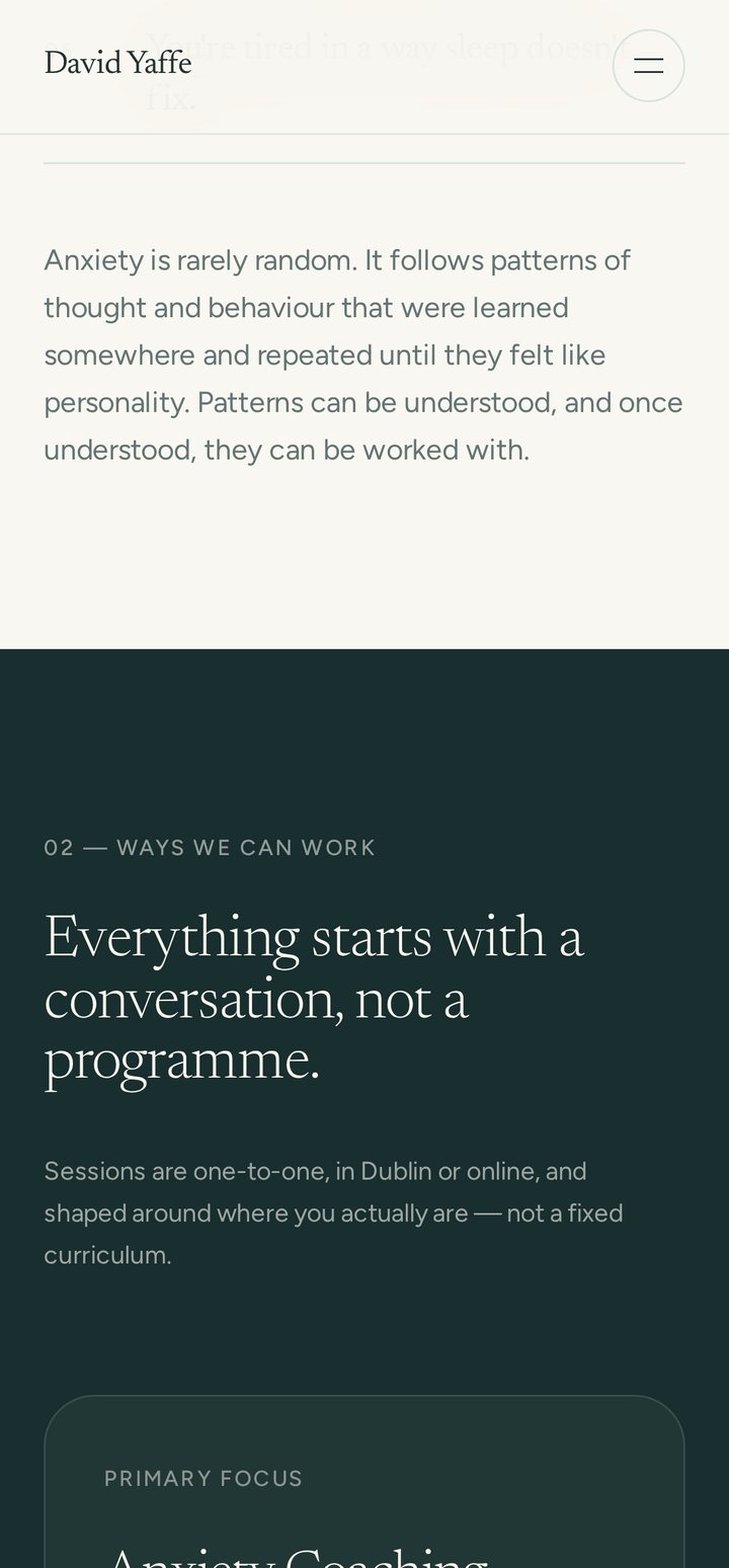 Life Coach Ireland coaching options on mobile